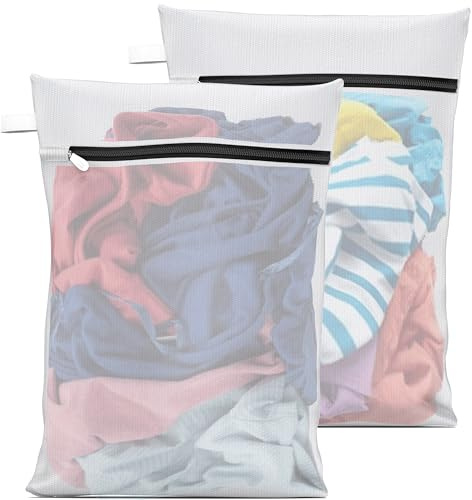 2 Filet de Linge pour Machine à Laver Réutilisables 30x40 cm - Protégez vos Vêtements Délicats à Chaque Lavage avec ces Filet a Linge 100% Polyester - Sac Lave Linge