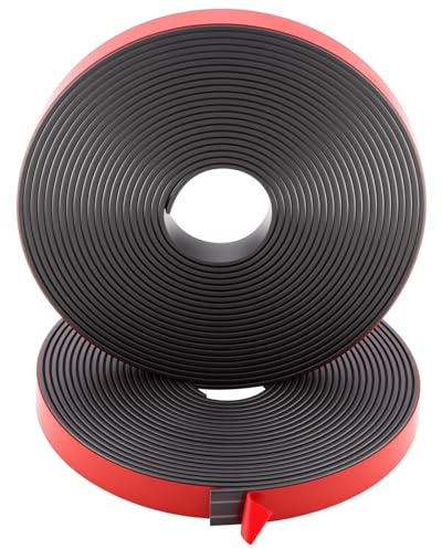 NZNSML Magnetic Tape A and B Self Adhesive 6+6 m Magnet Tape 12.7 mm Wide for Fly Screen Window Door Crafts DIY Projects Black for Household Office Camping