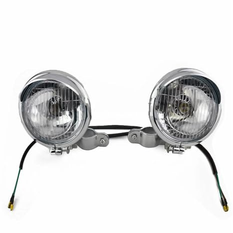Faro motociclo Fari universali per motociclette fendinebbia anteriori faretti di guida con staffa a barra ausiliari per Cafe per Racer per Shadow