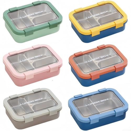 Oniissy Stainless Steel Bento-Box Lunch Box - 3 Compartment Metal Lunch Containers, Leakproof Lid,For Kids/Adults,Lunch Container For Office(Pink)