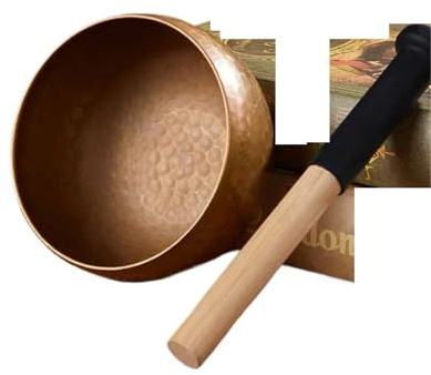 Singing Bowl, mässingsskål, ljudhelande instrument, handgjord klangskål, stor andlig meditation tillbehör för mindfulness och yoga (24 cm)