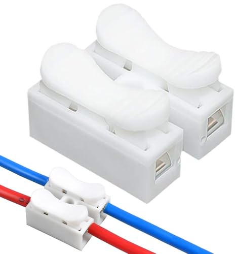 160 Pcs CH2 Quick Spring Wire Connector Blocks, No Welding Electrical Cable Clamp Terminal Block, Quick Terminals Connector Block for Electrical Wiring