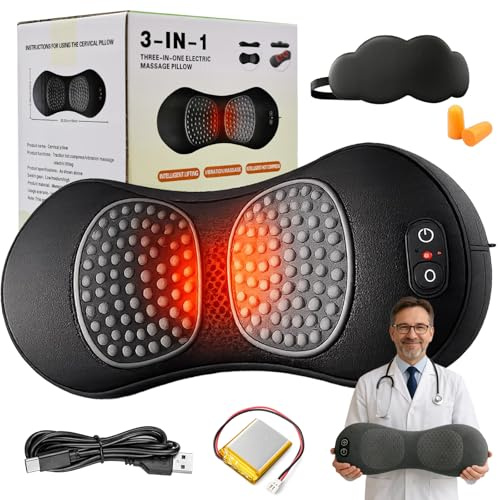 2026 Ergopur 3-Zonen Ergoflow Tiefenmassagegerät, 135°Goldene Krümmung 3 in 1 Ergo Pur Rücken Massagegerät Mit Wärme, Vibration & Lendenstütze, Netz/Akku (USB-C), Für Büro & Zuhause (Akku-a)