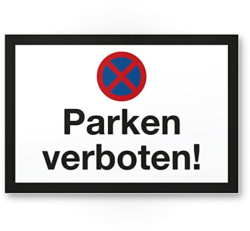 Komma Security Parken Verboten Schild 30 x 20 cm Parkverbotsschild Einfahrt Garage Stellplatz Parkplatz Privatparkplatz Privatgrundstück Hinweisschild Parkplatz freihalten - Parkverbot