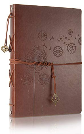 ThxMadam Vintage Leder Fotoalbum zum Selbstgestalten Scrapbook Album einkleben Foto Buch Hochzeit Gästebuch Geschenk für Weihnachten Jahrestag Valentinstag Geburtstag Muttertag für Mutter Frau Freund