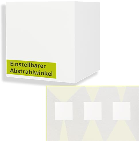 INNOVATE LED Wandleuchte Aussen Weiß Cube [3200K IP54 4W 200lm Abstrahlwinkel Einstellbar] Up and Down Leuchten Aussen Wandleuchte Innen I LED Wandlampe Innen Aussenlampe Wand I Außenlampe Wall