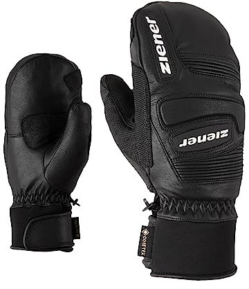 Ziener Erwachsene GUARDI GTX Plus warm PR Mitten Ski-fäustling/Wintersport | Wasserdicht, Atmungsaktiv, Gore-tex, Primaloft, Leder, Rennlauf, Black, 7,5