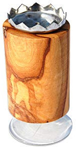 Hochwertiger Magnetseifenhalter Seifenhalter aus natürlichem Olivenholz - mit Saugnapf - OHNE Bohren - magnetische Seifenhalterung aus Holz