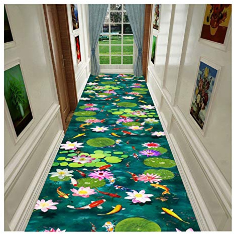 Siunwdiy 3D Teppich Optische Täuschung Flur-Hotel Bereich Läufer Küche, Illusion Design Wasserdicht Angepasst Werden Kann, #02, 80x250cm
