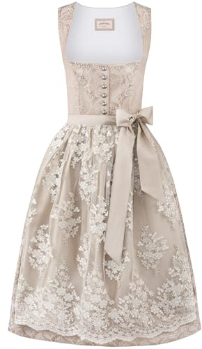 Stockerpoint Damen Sidonia Midi Dirndl, Creme, 36