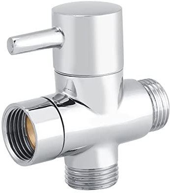 Divisor de ducha en forma de T de metal sólido Válvula desviadora Accesorio de manguera Adaptador de brazo de cabeza 3 vías para válvula de ángulo Manguera Baño Ducha Brazo Inodoro Bidet Rociador