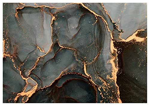 wandmotiv24 Fototapete Marmor Optik Stein, L 300 x 210 cm - 6 Teile, Wanddeko, Wandbild, Wandtapete, Gold Rot Blau Grau M6883