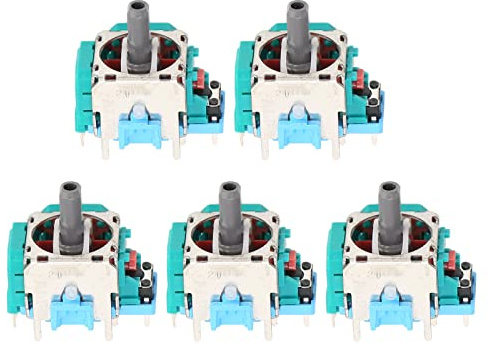 Sxhlseller 3D Rocker Analog Joystick Sensor Module, for Game Controllers, Professional Replacement Gamepads Analog Stick Joystick Parts, ABS Aluminum Alloy, 5pcs