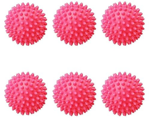 6 Pack Dryer Balls, Dryer Tumble Balls, Reusable, can be Used to Effectively Dry Clothes for Dryers, Pink