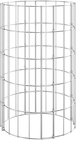 vidaXL Fioriera Gabbione Circolare in Acciaio Zincato Ø30x50 cm