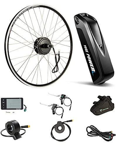 YOSE POWER 27.5'' E-bike Conversion Kit 36V350W Rear Wheel Motor for Cassette with Integrated controller 36V13Ah Battery
