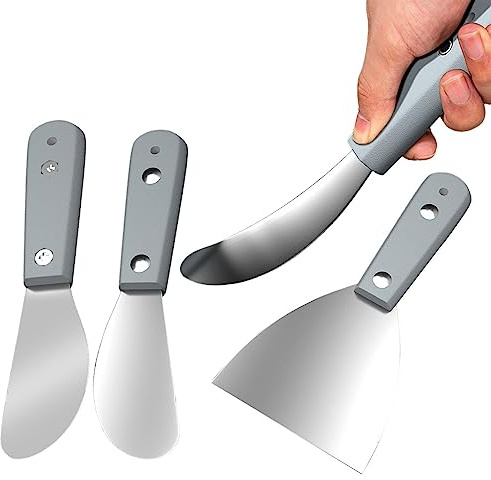 Rianpesn Spachtelwerkzeug,Edelstahl-Wandschaber-Werkzeug | Spachtelwerkzeug mit Dicker Klinge, ergonomischem Griff für Maler-, Gips-, Spachtel-, Trockenbau- und Applikationsarbeiten