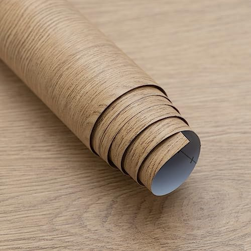 Boobest Extra Wide Wallpaper Peel and Stick Light Wood Contact Paper 31.5x354 Brown Wood Grain Wallpaper for Kitchen Living Room Removable Waterproof Self Stick Wall Paper Natural Wood Look Vinyl