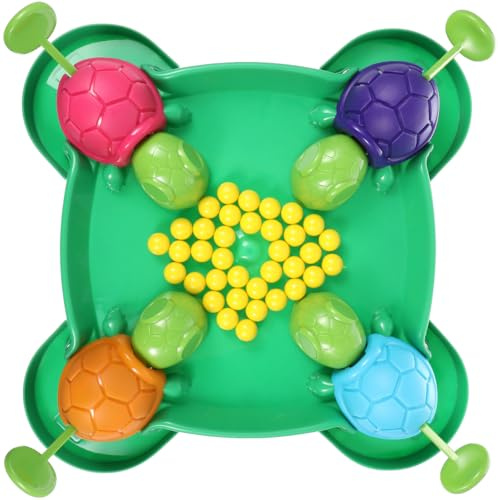 Amosfun Juego De Mesa para Niños Pequeños Tortuga Tragabolas con 36 Bolitas De Juguete Control Fácil para 2-4 Jugadores 9.84X9.84X3.14 Pulgadas Juego Inteligente Familiar Entretenido