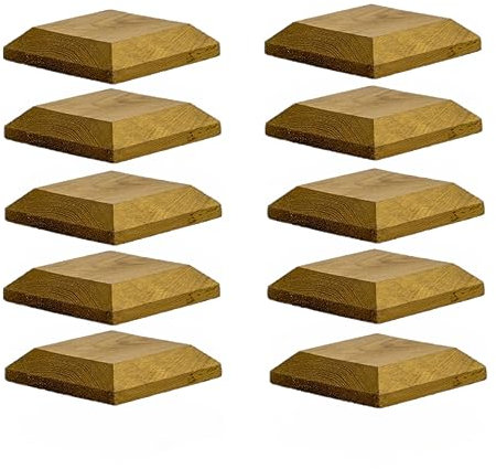 Fence Post Caps 3 x 3 Inch,Fence Post Toppers,Timber Fence Post Cap | Fits 3x3 (75x75mm) Posts | Square Posts | Pack of 10