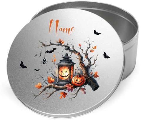 GRAZDesign Halloween Keksdose Gruselgeschenke mit Namen personalisiert Dose für Süßigkeiten Metall