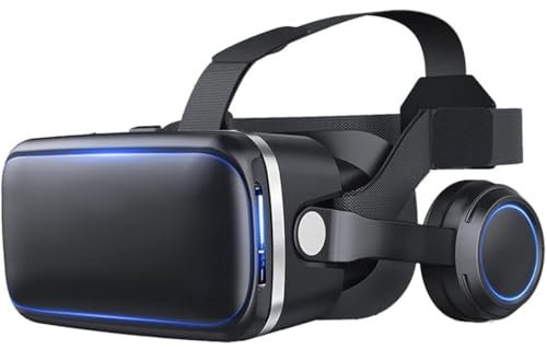 VR Glasses, Virtual Reality 3D Glasses Are Equipped with Headphones Adjustable, Supporting 4.7-6.0 Inch Smartphone Virtual Reality Blu-ray, Soft and Comfortable, for TV Movies Video Games