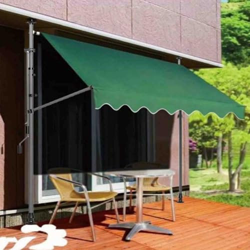 Verstellbare Klemmmarkise für Terrasse, Garten, Pavillon, Restaurant, Café, manuelle Bedienung, ideal für den Außenbereich, verschönern Sie Ihren Außenbereich mit dieser DIY-Balkonmarkise