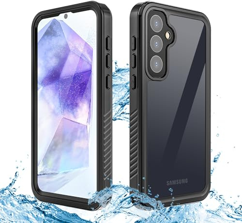 SIYOPINPFY Case for Samsung Galaxy A55 5G Case, IP68 Waterproof Dustproof Shockproof Cases, 360 Full Body Protective Heavy Duty Rugged Front/Back Phone Cover for Samsung Galaxy A55 5G Black