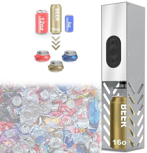 FHRKA Electric Can Crusher, Wall Mounted Crusher For Recycling Beer Cans And Plastic Water Bottles, Easy To Use For Recycling