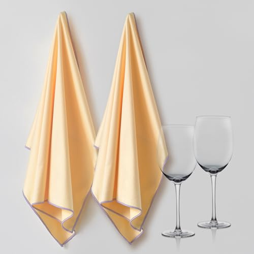 Vintorio Microfiber Polishing Cloth Clear, Streak Free, Cleaning for Wine Glasses - Extra Large and Soft Dish Towel (20 x 16)