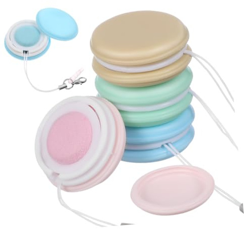 SEWOART Macaron Phone Screen Cleaner 4pcs Silicone and Pp, with Lid and Lanyard, Attach to Keychain, Removes Smudges for Smartphones and Tablets Random Color | Lanyard and Buckle Included, Removes Fingerprints, for Computer Screens and Tablets Random Color