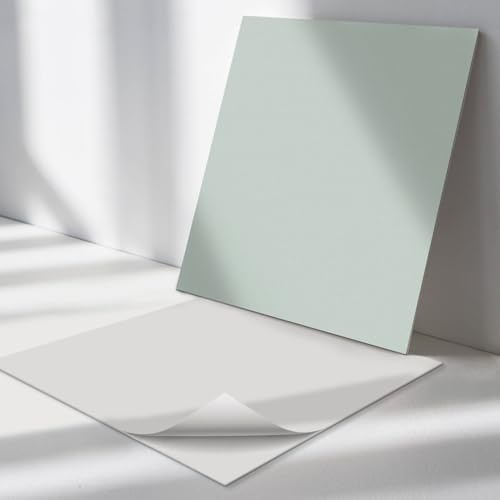 Panneaux Muraux Adhesif 50x50 cm Intérieur Adhesive Autocollant pour la Cuisine, Salle de Bains et Chambre pour Sol Revêtement Mural Imperméable Décoratif - Couleur Vert clair