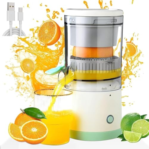 Electric Fruit Juicer, Automatic Orange Juice Extractor, Electric Citrus Juicer Fruit with Powerful Motor, Portable Electric Juicer Squeezer Press for Lemon, Grapefruit, Persimmon, and Other Fruits