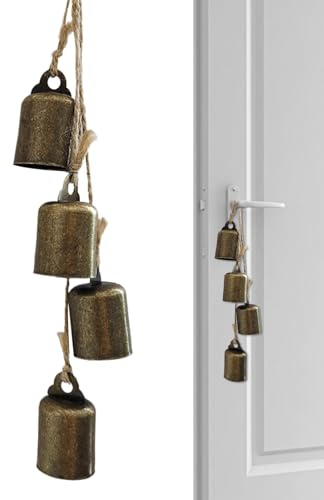 Hitburu Weihnachtsglocken,Kuhglocken als Lärmmacher und Baumschmuck - Eisen Schelle Weihnachtsdekoration Für Wand Garten Hochzeit Party Deko Balkon Fenster