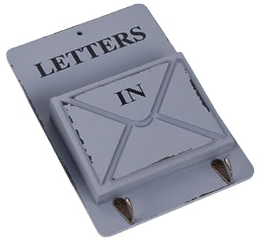 DOITOOL Portachiavi da Parete in Legno Vintage con Mensola Contenitore e Ganci Porta Chiavi Supporto Multifunzionale per Lettere e Oggetti Colore Grigio Stile Retrò Adatto Decorazioni