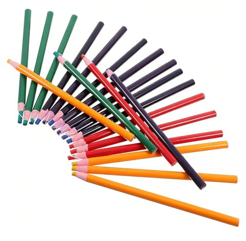Cabilock 20 Stück Teiliges Multi funktion Wachsmalstifte Abziehbare Fettstifte Ölbasierte China Marker in Gelb Rot Grün Vielseitig Einsetzbar für Schneiderei Leder Metall Holz Papier