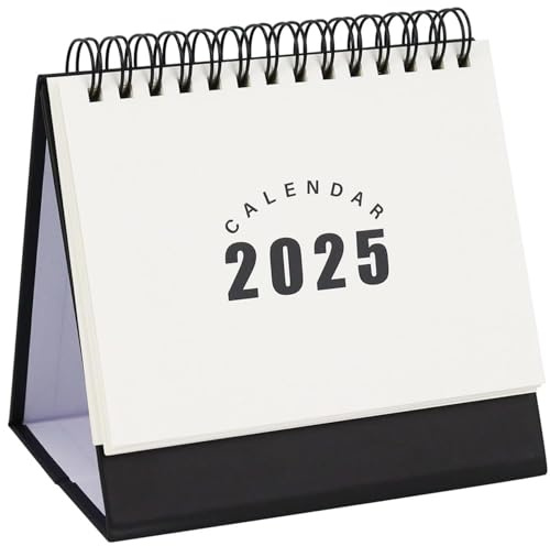 Tischkalender, Tischkalender aus beschichtetem Papier, von Juli 2024 bis Dezember 2025, leicht lesbar, 13, 3 x 13, 5 cm, aufklappbarer Monatsschreibtisch 2025 mit schwarzer Spule...