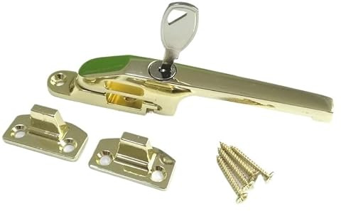 PVC Fenstergriffe Abschliessbar Verriegelungs-Flügel-Befestigungsfenster-Fenster-Griff-Latch-Schlösser Zink-Legierungsfenster-Griff-Sperren Mit Schlüssel(Gold)