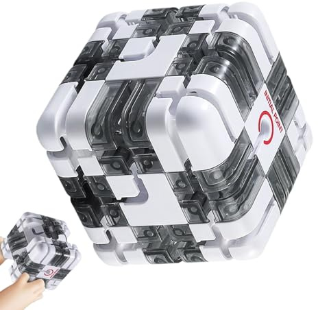 3D Labyrinth Würfel, Labyrinthkugel Komplexes Puzzle Mit Rollenden Kugeln, Großer Labyrinth 3D Würfel, Zauberwürfel Spielzeug Interaktives, Logiks- und Konzentrationsspielzeug für Weihnachts