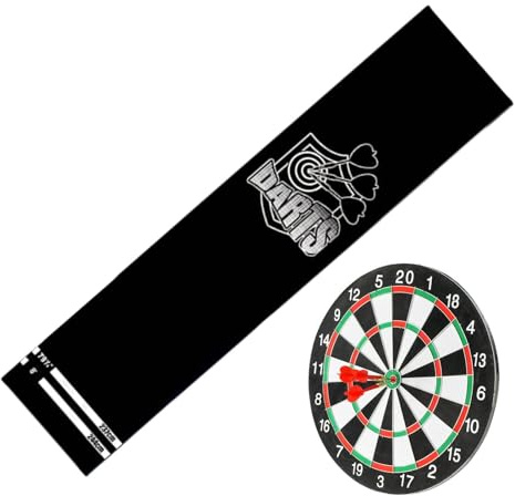 Dartmatta | 300x33 Cm Halkskyddad Skyddande Gummibeläggning - Matta förlänger livslängden på dartspetsar | för Turneringar, Spelkvällar, Träning, Hemmabruk, Kontor, Bar och