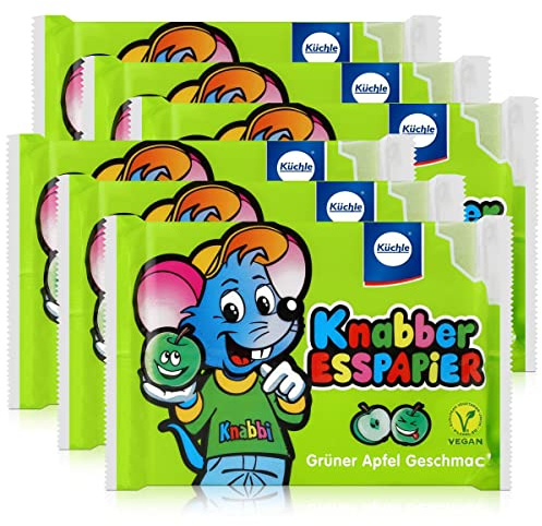 Küchle Knabber Esspapier grün Grüner Apfel Geschmack 25g Essoblaten (6er Pack)