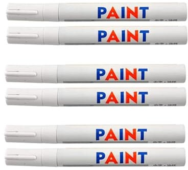 WEIß / WEISS 6x Stück Reifen Stift Reifenmarker Auto, Motorrad, Fahrradreifen Reifenmarkierungsstift Reifenstift Marker Stift Beschriftung wasserfest wetterfest 101934 - sarachen - INION®