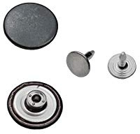 Jeansknöpfe, ohne Loch ★ Rostfrei ★ Metallknopf, 14mm, 17mm, 20mm, Metall Knöpfe (50, 14mm Schwarz oxidiert)