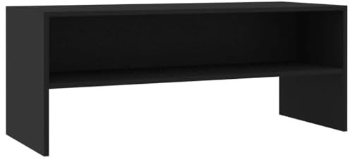 vidaXL TV Schrank Lowboard Couchtisch Fernsehschrank Fernsehtisch Sofatisch TV Tisch Möbel Board Sideboard Schwarz 100x40x40cm Holzwerkstoff