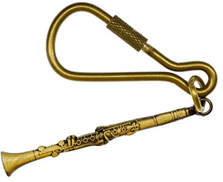 Miniblings Klarinette Bronze Schlüsselanhänger Musiker Musik Klarinettistin | Begleiter am Schlüsselbund, aus Berlin, mit Jazz, auch als Mitbringsel geeignet
