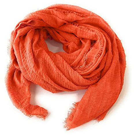 Niklarson Schal Tuch orange 190x100cm Damen Poncho Stola Pareo Viskose T671