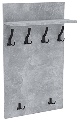 AKKE 100x60 | MAXI Garderobenpaneel Wandgarderobe Garderobe Wandpaneel Kleiderstange SCHWARZ | BETON