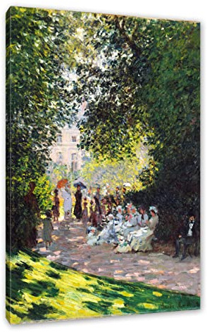 Pixxprint Claude Monet - Der Park Monceau, Größe: 60x40cm, Leinwandbild, fertig gespannt, Wandbild, Dekoration, Kunstdruck, kein Poster