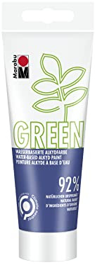 Marabu 14500050293 - GREEN LINE Alkyd-Farbe, nachtblau, 100 ml Malfarbe auf Wasserbasis, klimaneutral, matt, lichtecht, wetterfest (nach 24h Durchtrocknung), 92 % aus natürlichen Rohstoffen