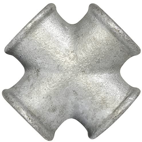AERZETIX - C64993 - Racor igual hembra en cruz de 4 vías 3/4'' para atornillar - en hierro fundido - acabado galvanizado - tubo rosca interior fontanería calefacción alimentación sanitario